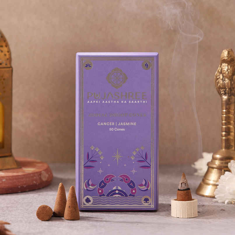 Pujashree Zodiac Dhoop Cones | Cancer - Jasmine