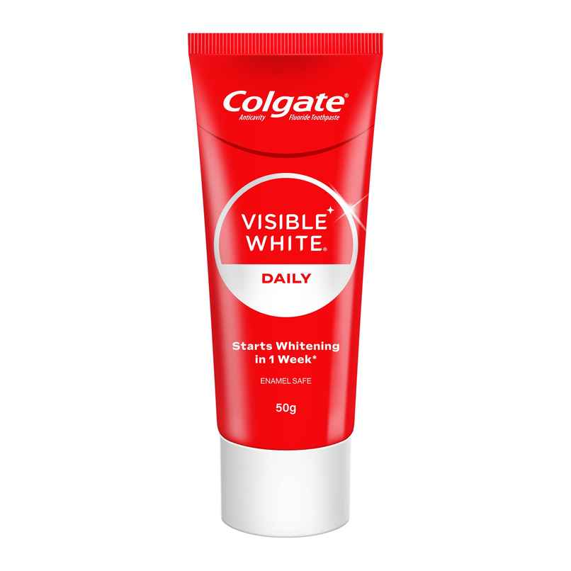 Colgate Visible White Toothpaste Teeth Whitening Starts in 1 week, Safe on Enamel, Stain Removal