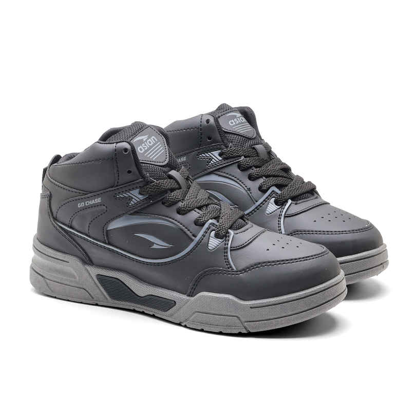 Asian Men's Casual Sneakers | Tango-11 | Black and Grey - UK 6