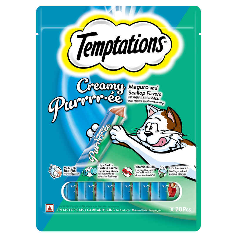 Temptations | Creamy Pure Cat Treats | Maguro & Scallop