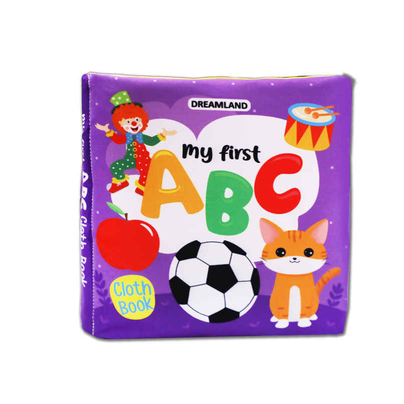 Baby My First Cloth Book ABC with Squeaker and Crinkle Paper, Non-Toxic Early Educational Toy