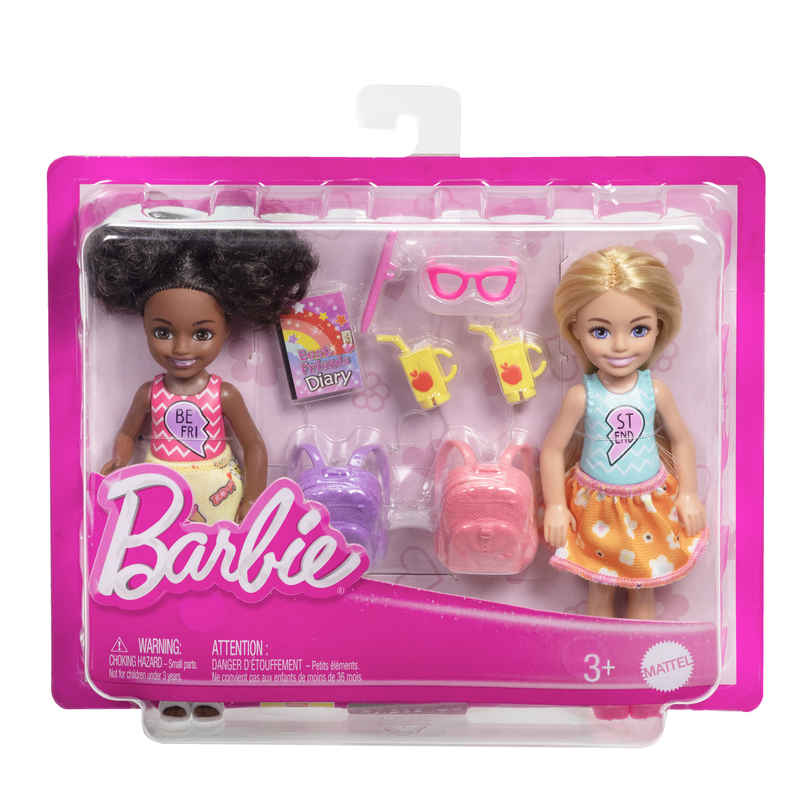 Mattel Games Barbie Chelsea Play Together Doll Pack | Small Dolls in Removable Skirts & Shoes