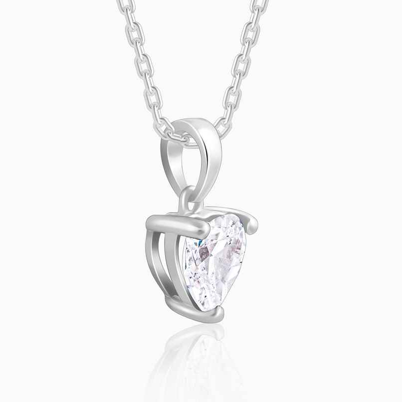 Giva Anushka Sharma Silver Solitaire Heart Pendant With Link Chain