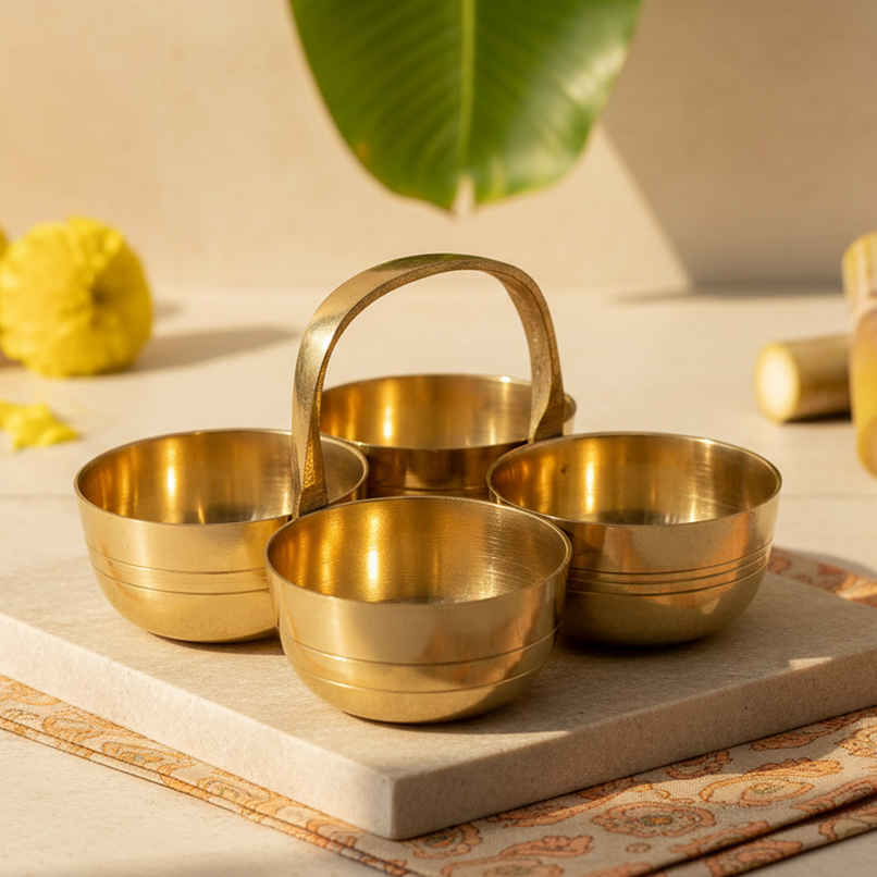 Brass Choumukha Puja Diya | Shubhkart