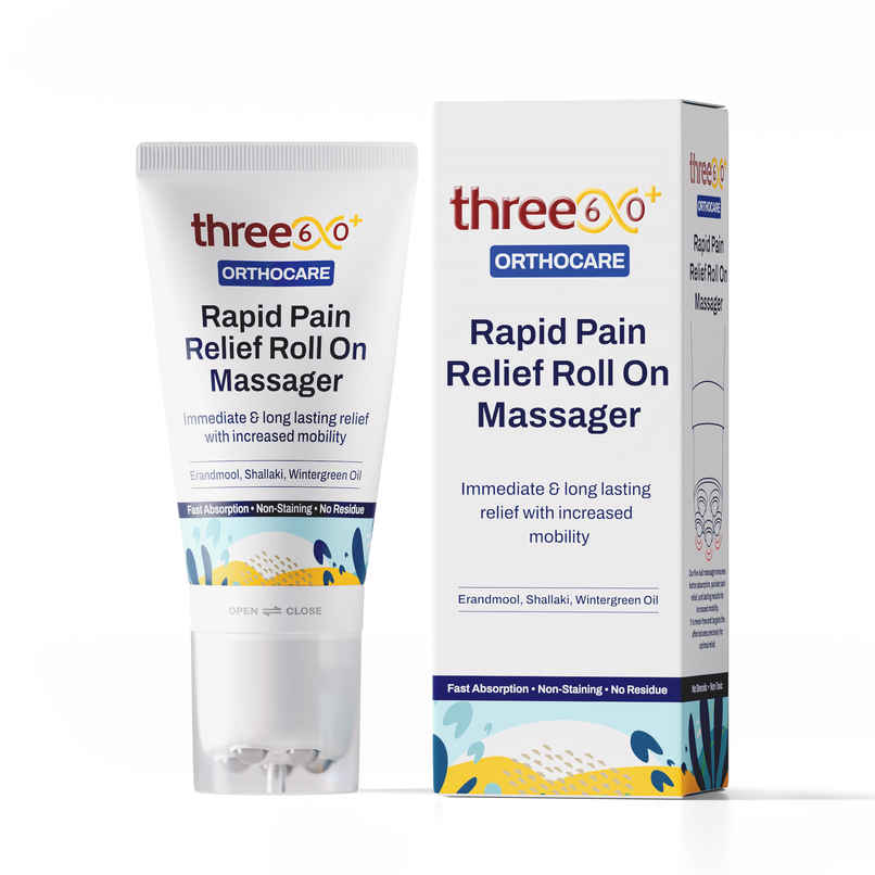 three60+ Rapid Pain Relief Roll On Massager - Immediate and Long Lasting