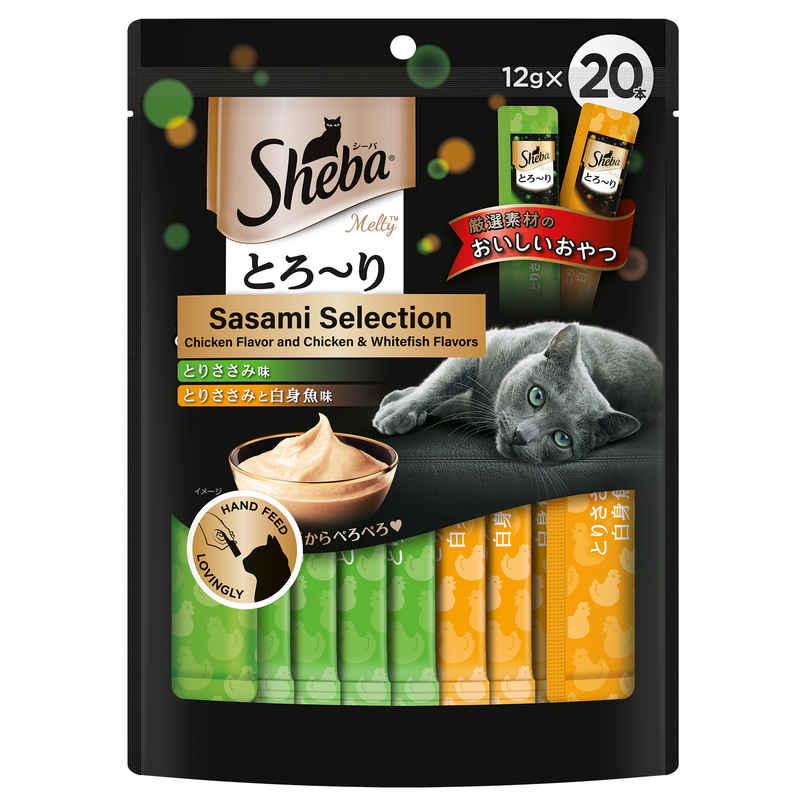  Sheba Melty Premium Cat Treats | Sasami Selection | Chicken & Chicken-Whitefish Flavors