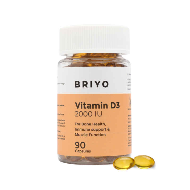 Briyo Vitamin D3 2000 IU 90 Softgels for Bone Health, Muscle Function and Immune Support Briyo Vitamin D3 2000 IU 90 Softgels for Bone Health, Muscle Function and Immune Support