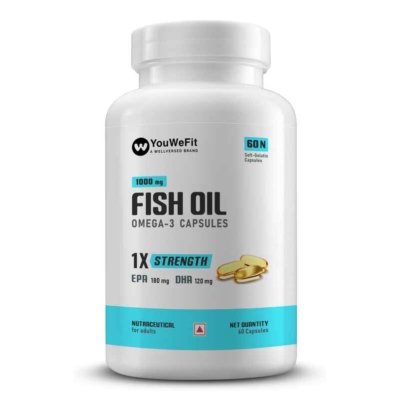 YouWeFit Single Strength Omega 3 Fish Oil | 1000mg (60 Capsules) YouWeFit Single Strength Omega 3 Fish Oil | 1000mg (60 Capsules)