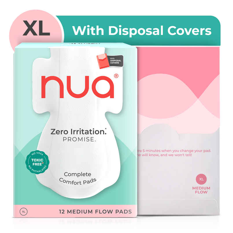 Nua Complete Comfort Pads with Disposal Cover for Medium Flow |XL Nua Complete Comfort Pads with Disposal Cover for Medium Flow |XL