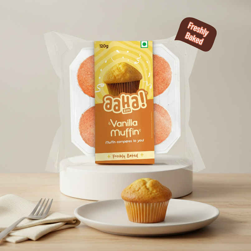 Aaha Life Fresh Vanilla Muffins | Eggless Aaha Life Fresh Vanilla Muffins | Eggless