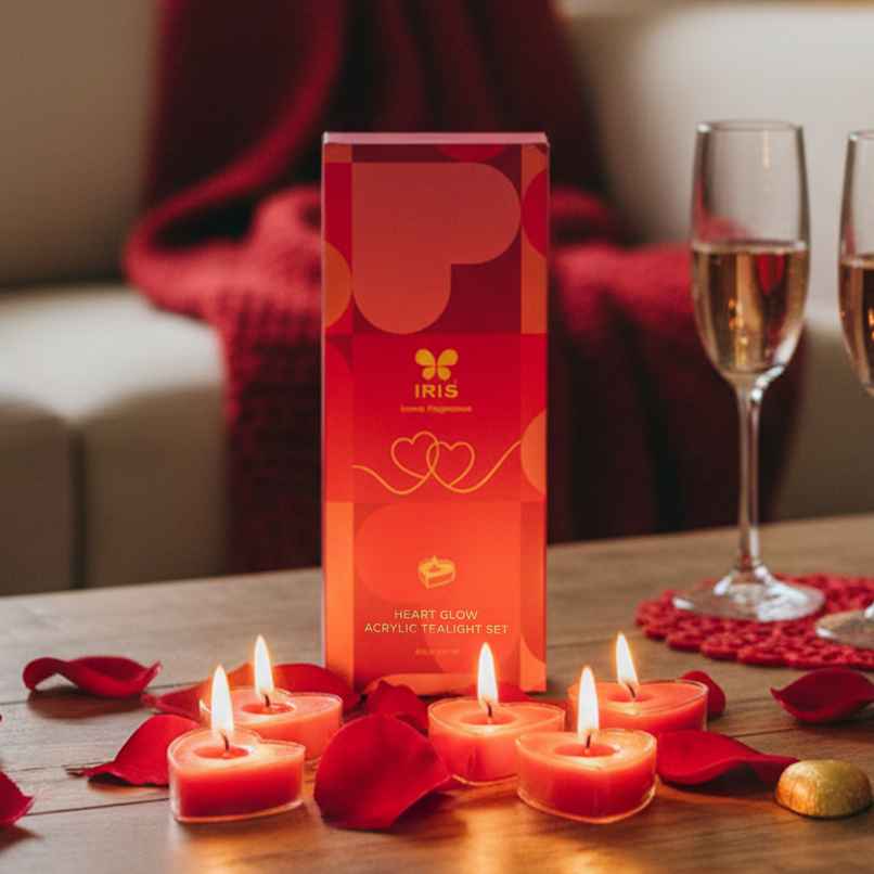 IRIS Heart Glow Acrylic Scented Tealights