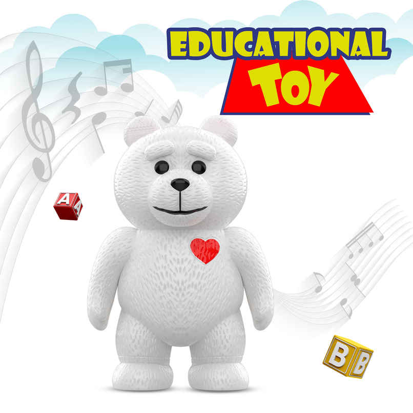 SEEDO Touch Control Educational Battery Powered, Plastic Learning Toy - Brainy Bear | White SEEDO Touch Control Educational Battery Powered, Plastic Learning Toy - Brainy Bear | White