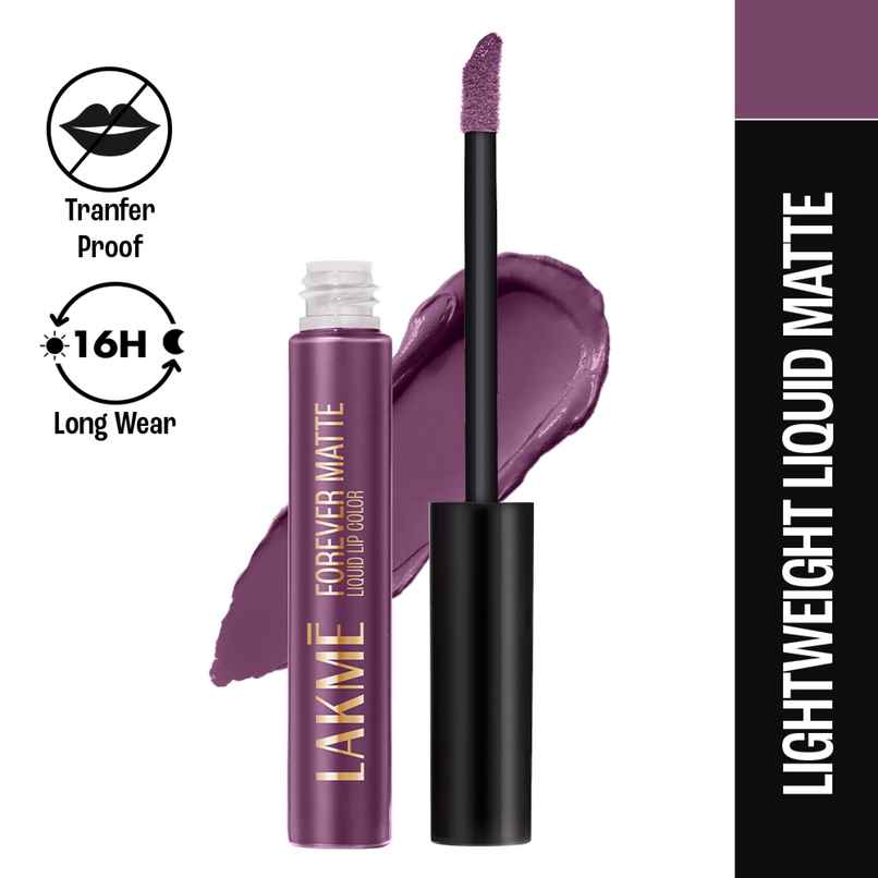 Lakme Forever Matte Liquid Lip, 16hr Lipstick, Lightweight & transferproof | Rich Mahogany