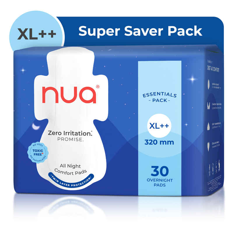 Nua All Night Comfort Sanitary Pads | 30 XL++