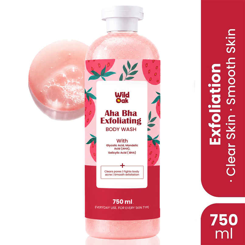 Wild Oak AHA BHA Exfoliating Body Wash | Salicylic, Mandelic & Glycolic Acid | For Acne & Strawberry Legs Wild Oak AHA BHA Exfoliating Body Wash | Salicylic, Mandelic & Glycolic Acid | For Acne & Strawberry Legs