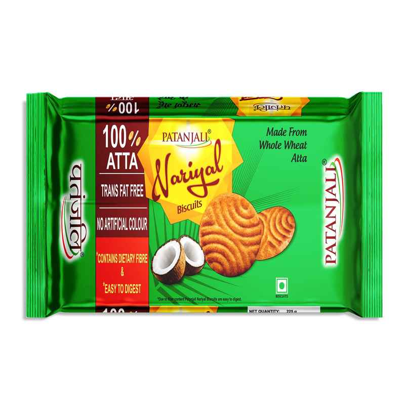 Patanjali Nariyal Biscuits - Coconut Crispy No Maida Tea Biscuits Patanjali Nariyal Biscuits - Coconut Crispy No Maida Tea Biscuits