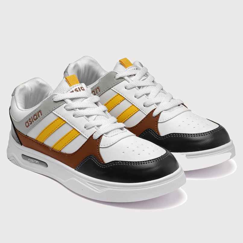 Asian Men's Boston-02 White Grey Casual Shoes | UK - 10