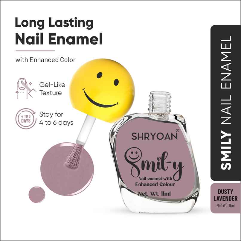 Shryoan Smily Nail Enamel with Enhanced Colour | Dusty Lavender
