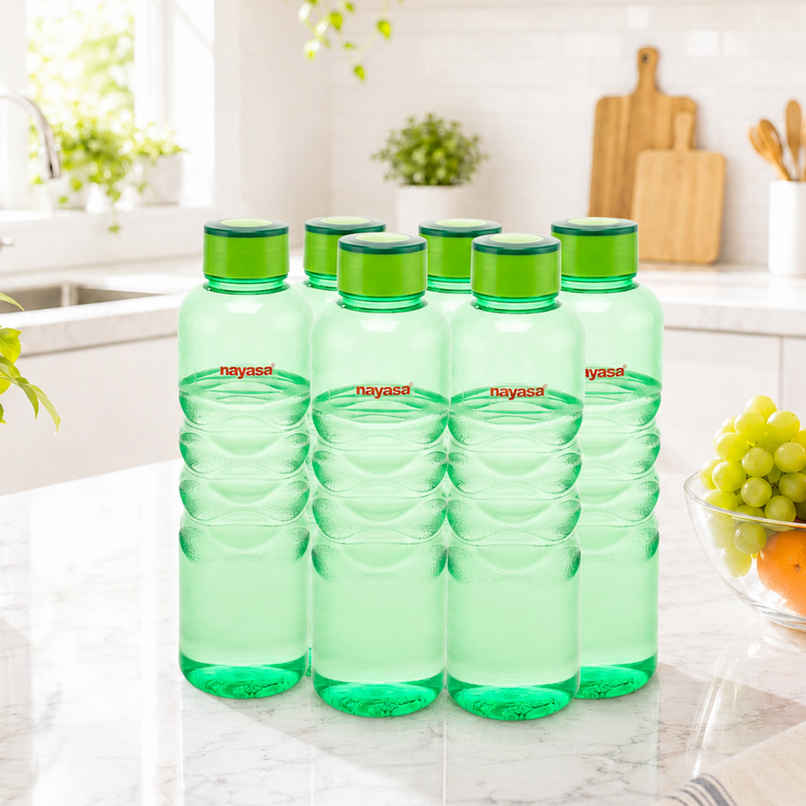 Nayasa Revello Plastic Water Bottle 1000 ml BPA Free Fridge Bottle | Green