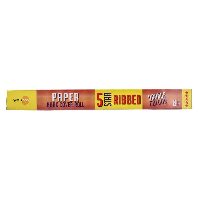 Navneet Youva Cover Paper Roll 5 Star 8 Meters Length x 35.5 Cm Height | Orange Navneet Youva Cover Paper Roll 5 Star 8 Meters Length x 35.5 Cm Height | Orange