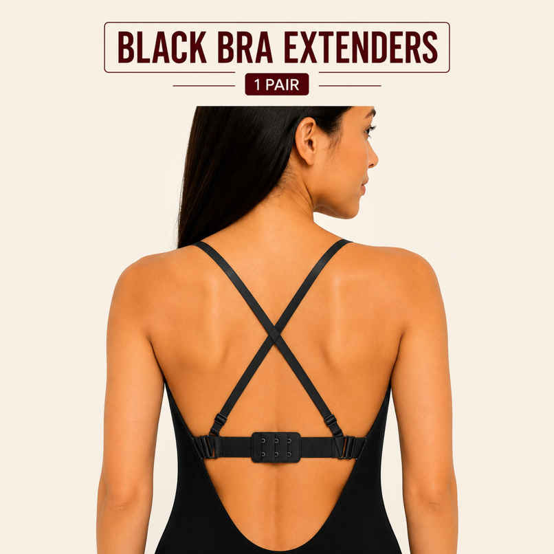 Secrets By ZeroKaata Women's Adjustable Bra Converter | 2-Hook Bra Extender | Black | Free Size Secrets By ZeroKaata Women's Adjustable Bra Converter | 2-Hook Bra Extender | Black | Free Size