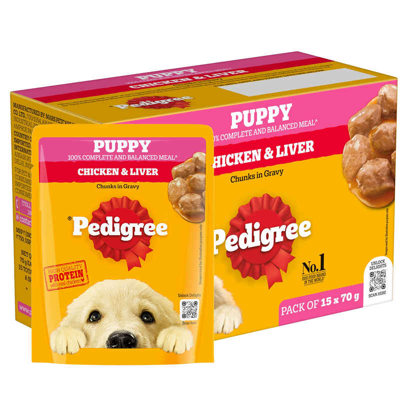 Pedigree Puppy Chicken & Liver Chunks In Gravy Wet Dog Food