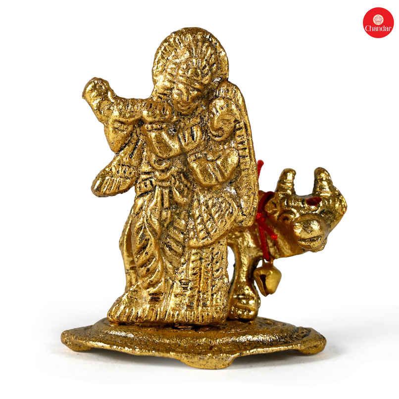 Radha Krishna Idol with Cow | Gold Polish | Chandar Radha Krishna Idol with Cow | Gold Polish | Chandar
