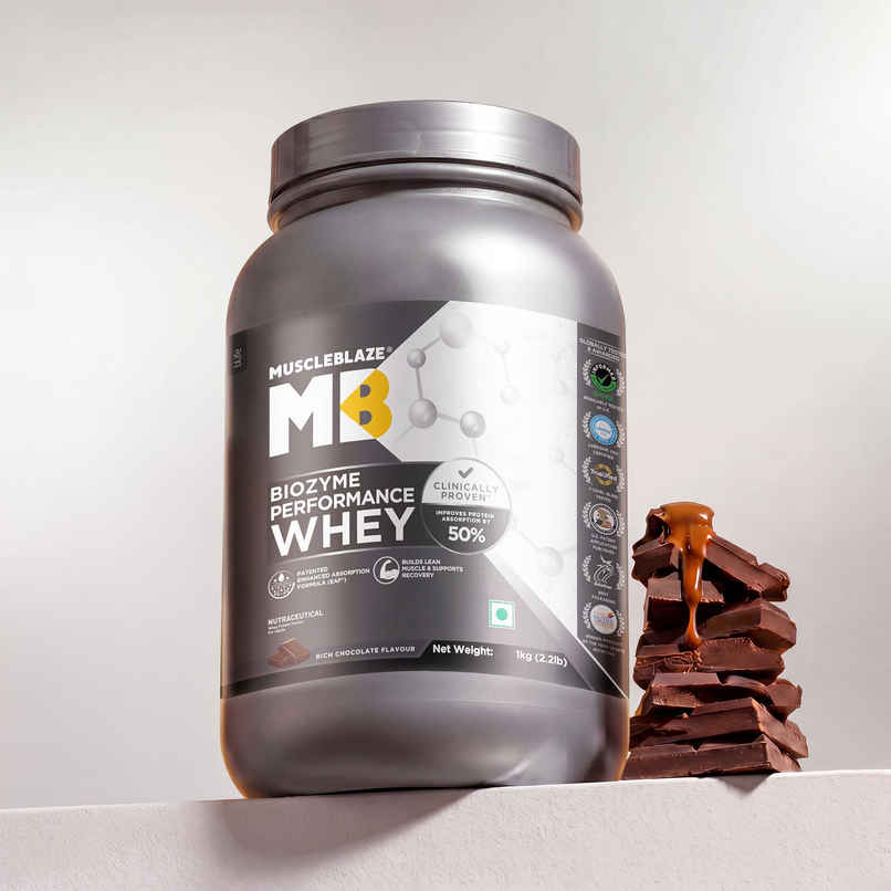 MuscleBlaze Biozyme Performance Whey Protein Powder (Rich Chocolate)