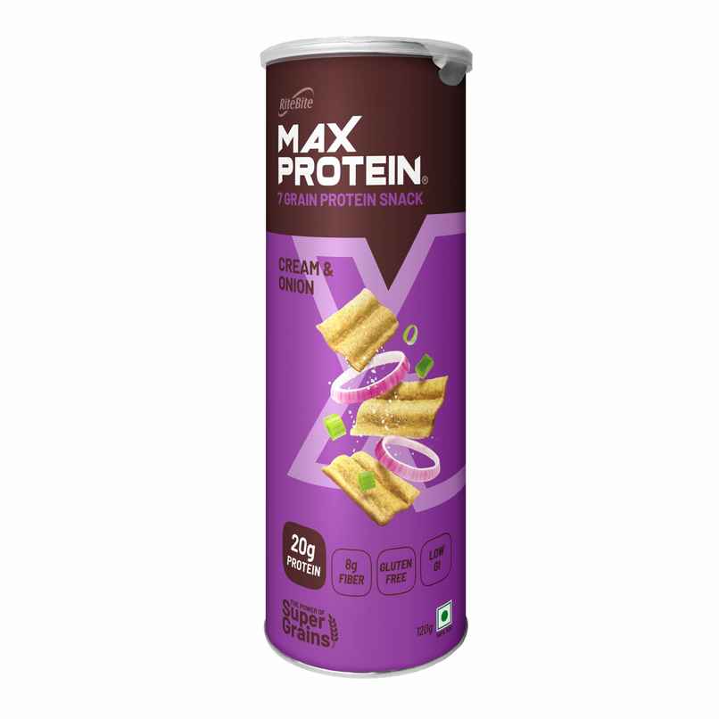 RiteBite Max Protein Cream and Onion Multigrain Protein Chips | 20g Protein | 8g Fiber | Gluten Free