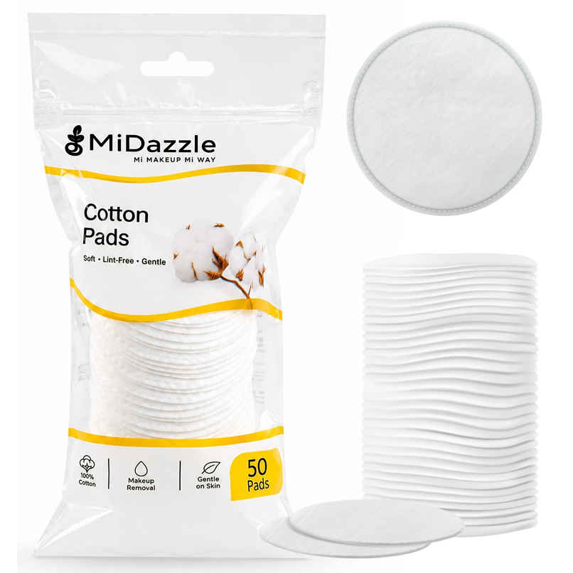 Midazzle Cotton Pads for Makeup Remover & Face Cleansing | Pack of 50 | MICP3501 Midazzle Cotton Pads for Makeup Remover & Face Cleansing | Pack of 50 | MICP3501
