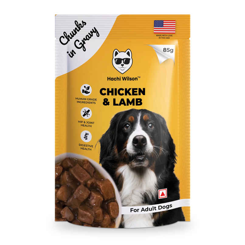 Hachi Wilson Premium Chicken & Lamb chucks in gravy