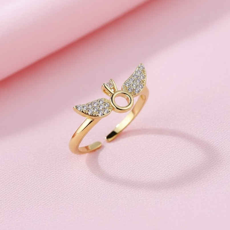 Estailo Fashion Angel Wings Ring | R0001368 | Gold Estailo Fashion Angel Wings Ring | R0001368 | Gold