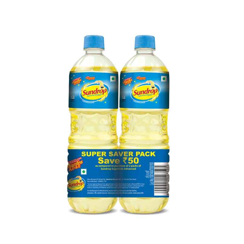 Sundrop Superlite Advanced Sunflower Oil Super Saver Pack | Bottle Sundrop Superlite Advanced Sunflower Oil Super Saver Pack | Bottle