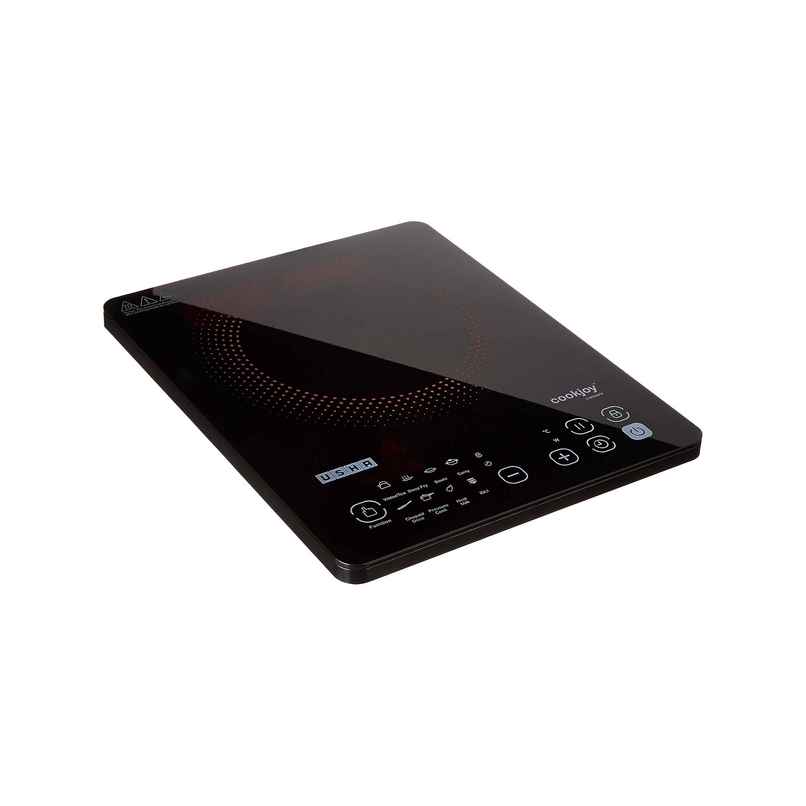 Usha Induction Cooktop -2000W Touch Panel, Pan Sensor, 8 Pre-Set Menu, 8-Stage Power Setting, Black