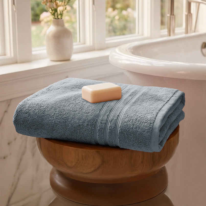 Mytrident Comfort Living Cotton Bath Towel | 28 in x 55 in | New Grey Mytrident Comfort Living Cotton Bath Towel | 28 in x 55 in | New Grey