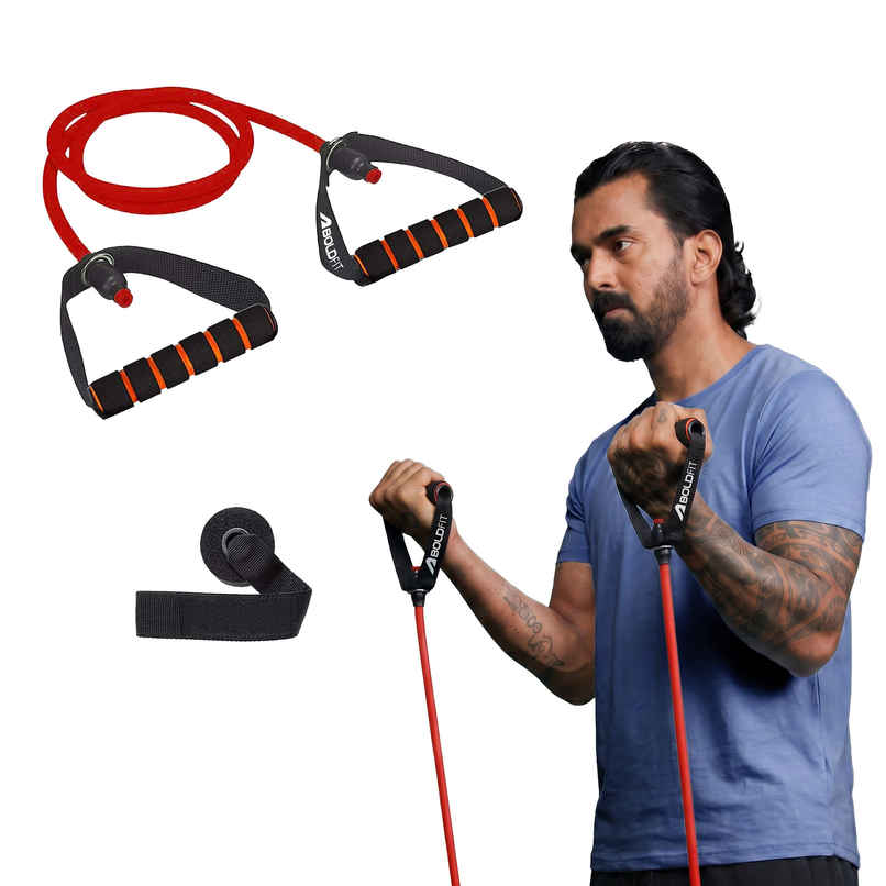 Boldfit Resistance Tube For Exercise,Tonning Tube, Red 10 Kg Capacity Boldfit Resistance Tube For Exercise,Tonning Tube, Red 10 Kg Capacity