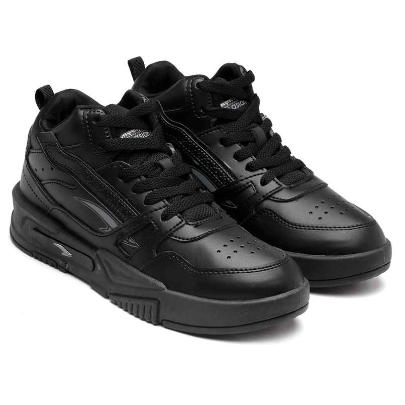 Asian Men s Mexico-11 Full Black Hightop Sneakers | UK-9