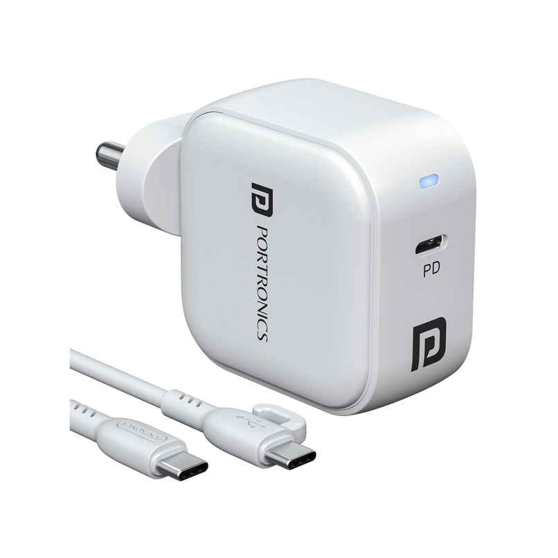 Portronics 45W Adapto 45C Type C SuperFast Charger Adaptor with Type C Cable