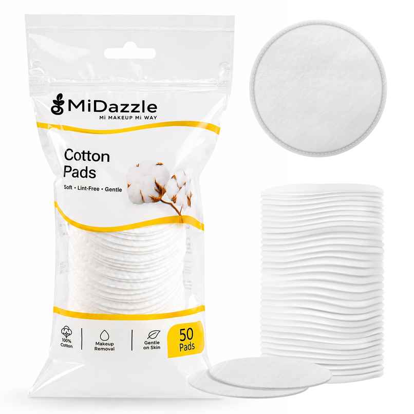 Midazzle Cotton Pads for Makeup Remover & Face Cleansing | Pack of 50 | MICP3501 Midazzle Cotton Pads for Makeup Remover & Face Cleansing | Pack of 50 | MICP3501