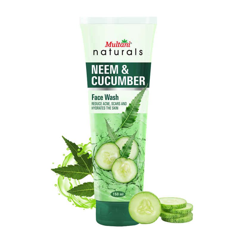 Multani Naturals Neem and Cucumber Face Wash Useful in Acne & Scars Hydrates the Skin