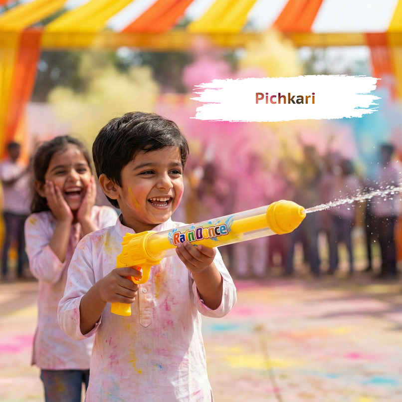 Raindance Shower Holi Pichkari | Yellow Small | Star Toys