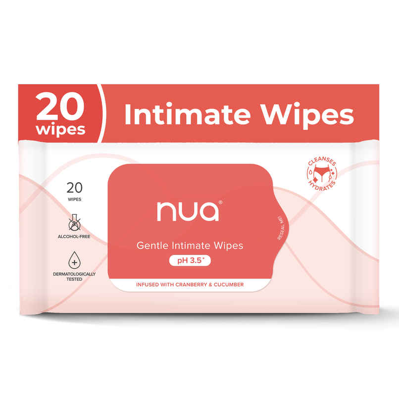 Nua Intimate Wipes for Gentle, pH-Balanced Cleansing | 20 Pulls Per Pack Nua Intimate Wipes for Gentle, pH-Balanced Cleansing | 20 Pulls Per Pack