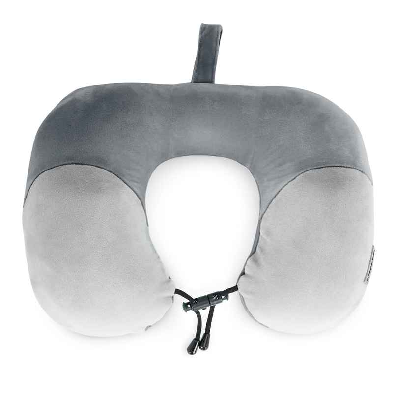 Nasher Miles 100% Pure Memory Foam Travel Neck Pillow- Stable Neck Support- Dark Grey And Grey