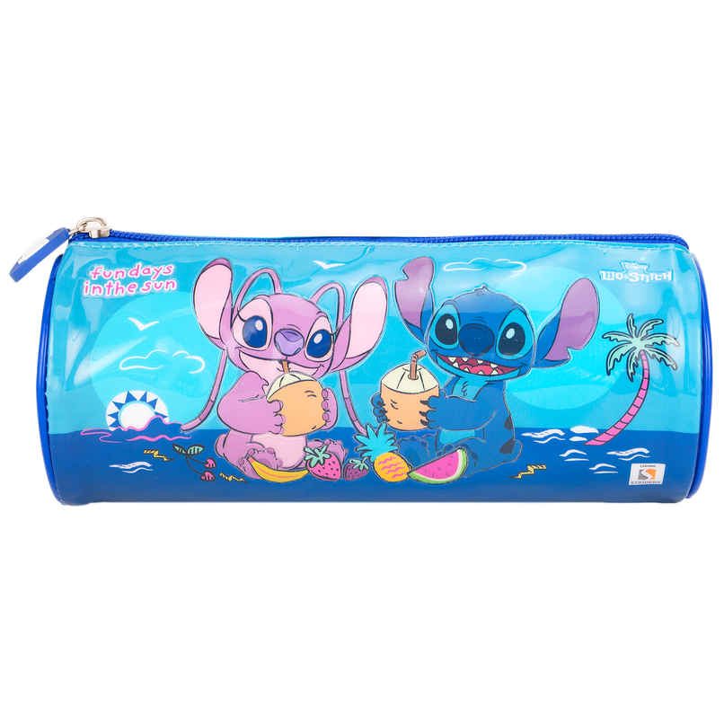 Striders Stitch Round Pencil Pouch - Cute Cartoon Stationery Organizer for Kids