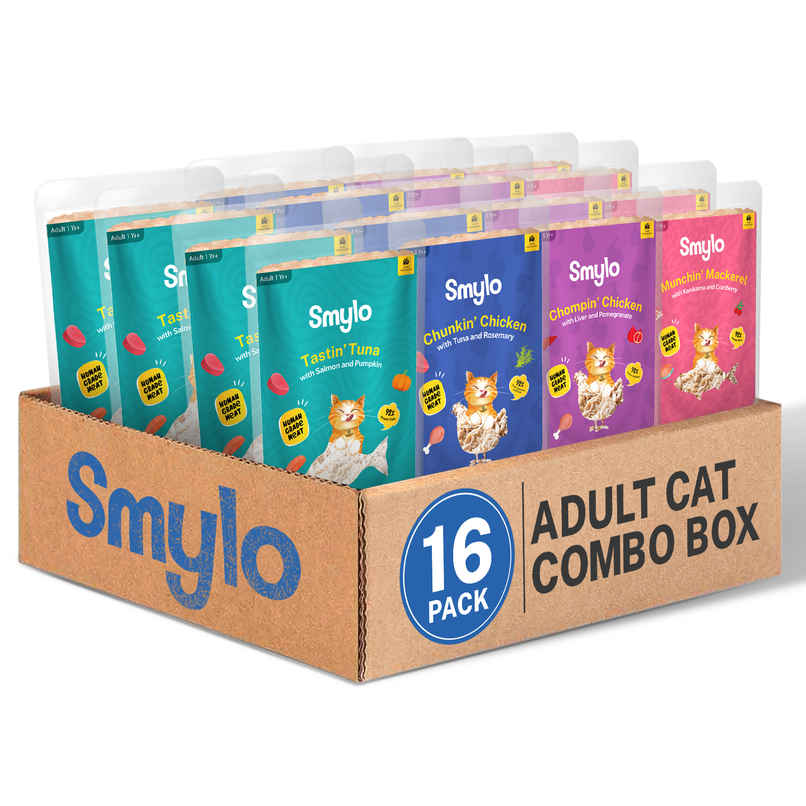 Smylo Adult Wet Cat Food Variety Combo | Chicken, Tuna & Mackerel, Fresh and Preservative Free