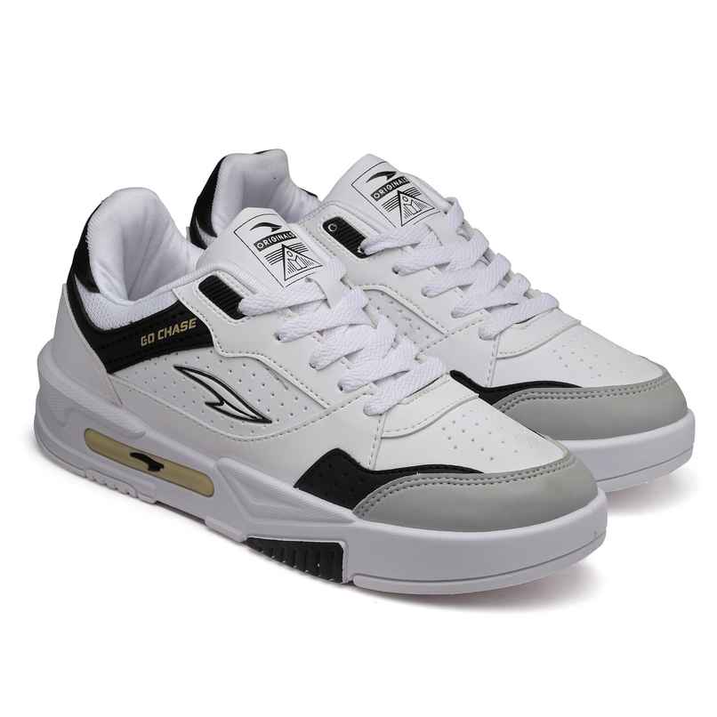 Asian Men s Mexico-01 White Black Grey Sneakers | UK-8 Asian Men s Mexico-01 White Black Grey Sneakers | UK-8