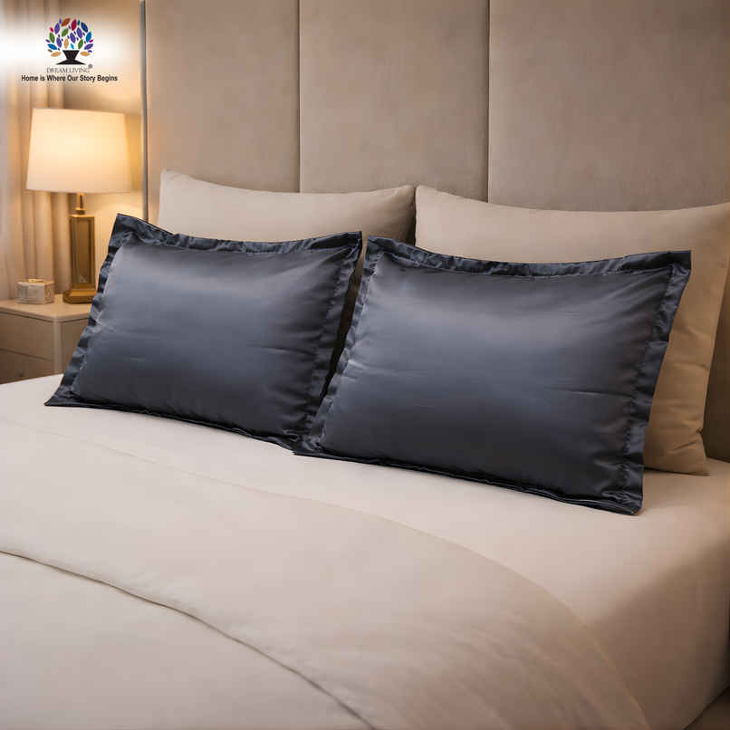 Dream Living Satin Pillow Cover Set | Grey - 46 x 69 cm Dream Living Satin Pillow Cover Set | Grey - 46 x 69 cm
