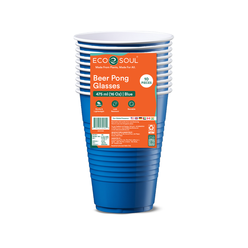 Beer Pong Glasses | Blue | 16 Oz | Eco Soul