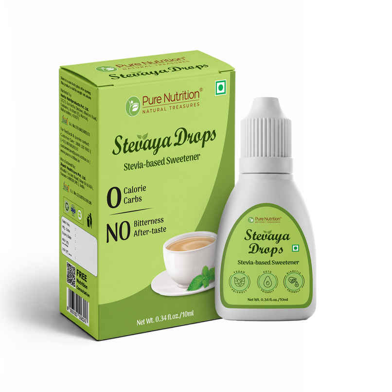 Pure Nutrition Stevaya Stevia Liquid Drops | Zero Calorie Natural Sweetener | Easy Squeeze Bottle Pure Nutrition Stevaya Stevia Liquid Drops | Zero Calorie Natural Sweetener | Easy Squeeze Bottle