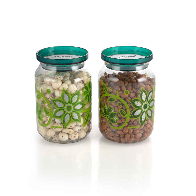 Nayasa Hermit BPA Free Food Grade Airtight Kitchen Storage Containers | Green - 1 L